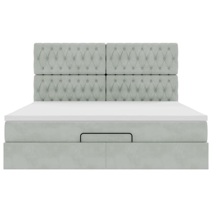 Struttura Letto Pouf con Materassi 160x200 cm in Velluto