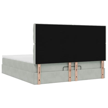 Struttura Letto Pouf con Materassi 160x200 cm in Velluto - homemem39