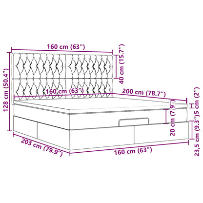 Struttura Letto Pouf con Materassi 160x200 cm in Velluto