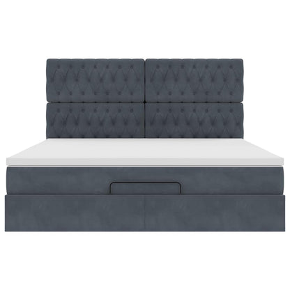 Struttura Letto Pouf con Materassi 160x200 cm in Velluto - homemem39