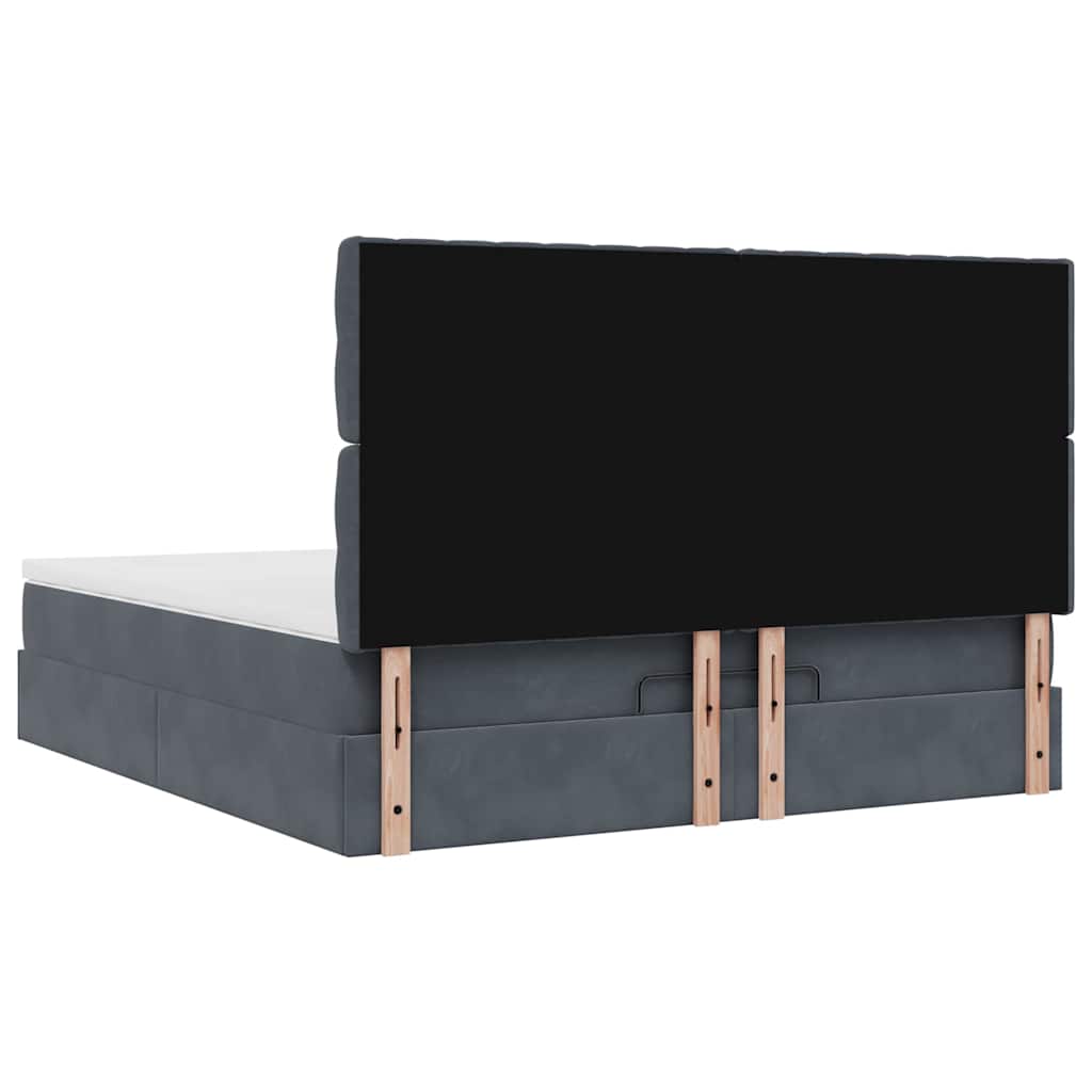 Struttura Letto Pouf con Materassi 160x200 cm in Velluto
