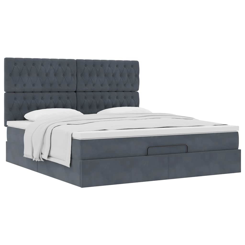 Struttura Letto Pouf con Materassi 180x200 cm Velluto | homemem39