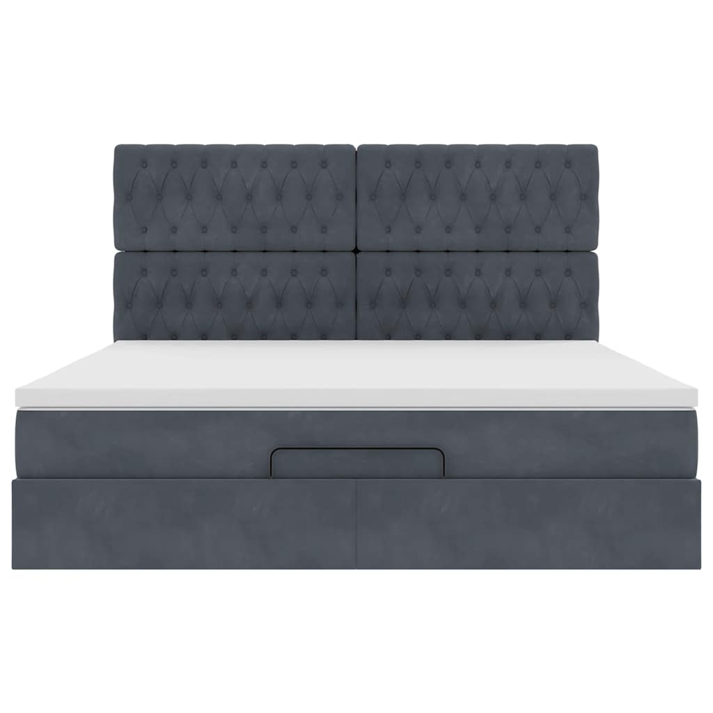 Struttura Letto Pouf con Materassi 180x200 cm Velluto
