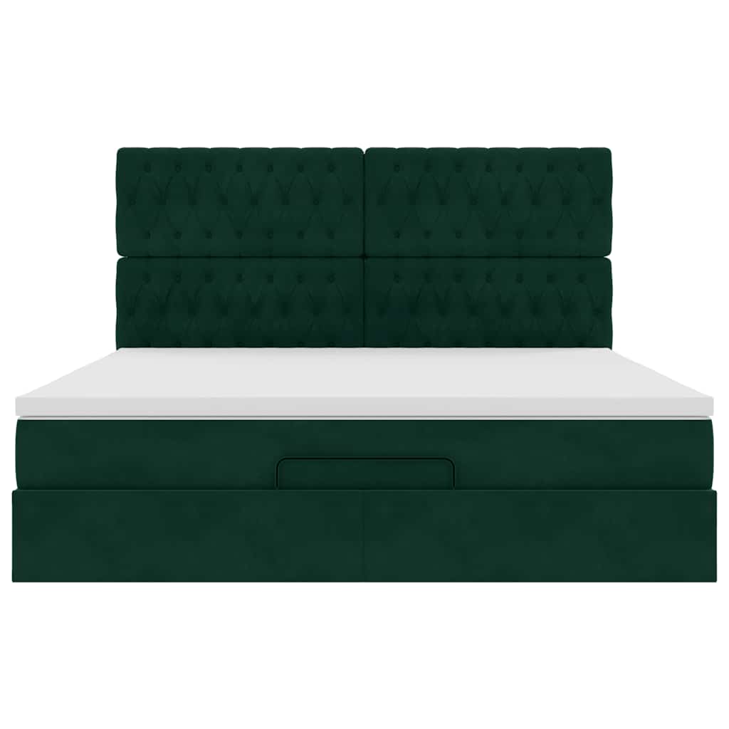 Struttura Letto Pouf con Materassi 180x200 cm Velluto