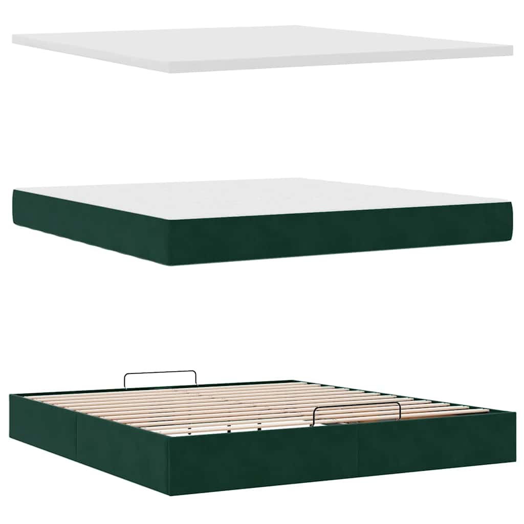 Struttura Letto Pouf con Materassi 180x200 cm Velluto