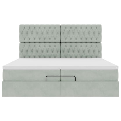 Struttura Letto Pouf con Materassi 200x200 cm Velluto | homemem39