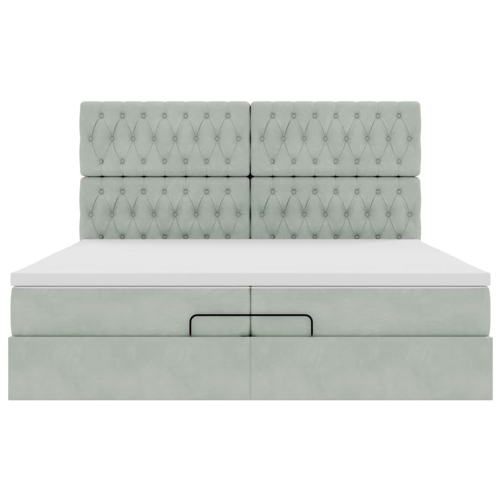 Struttura Letto Pouf con Materassi 200x200 cm Velluto