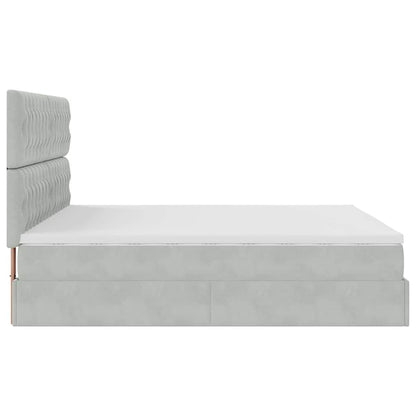 Struttura Letto Pouf con Materassi 200x200 cm Velluto | homemem39