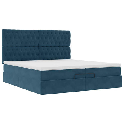 Struttura Letto Pouf con Materassi 200x200 cm Velluto | homemem39