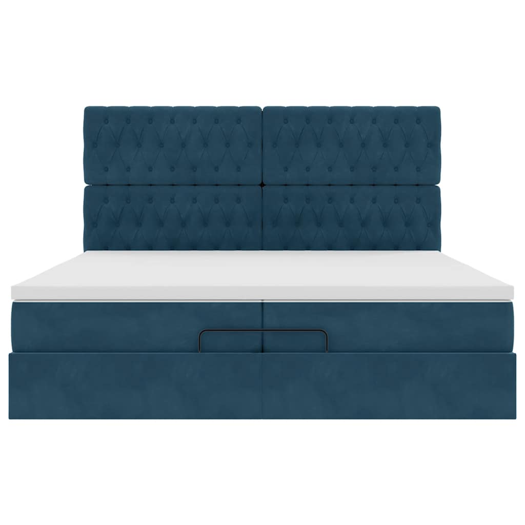 Struttura Letto Pouf con Materassi 200x200 cm Velluto