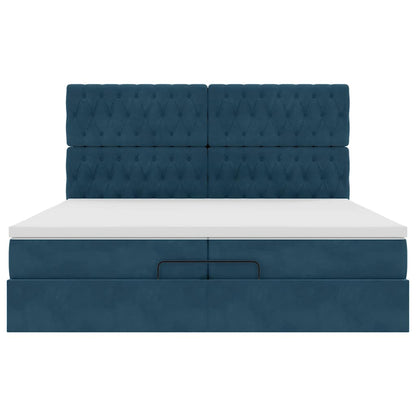 Struttura Letto Pouf con Materassi 200x200 cm Velluto