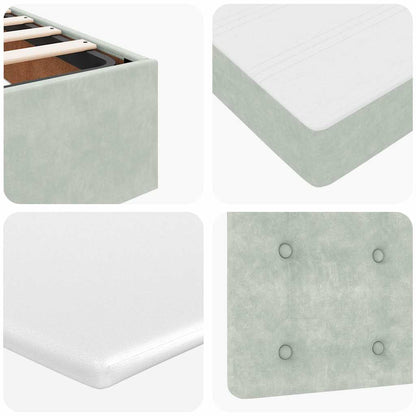 Struttura Letto Pouf con Materassi 100x200 cm Velluto