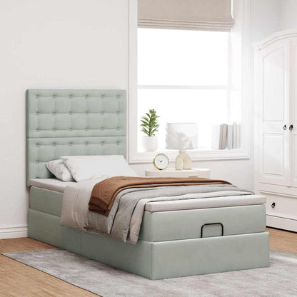Struttura Letto Pouf con Materassi 100x200 cm Velluto