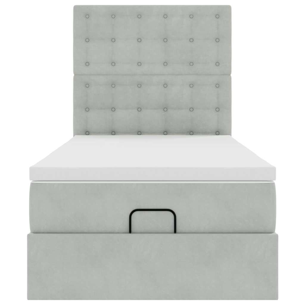 Struttura Letto Pouf con Materassi 100x200 cm Velluto