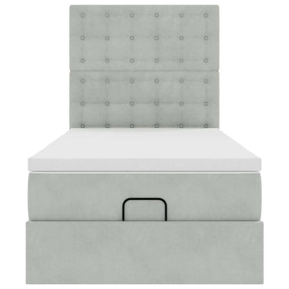 Struttura Letto Pouf con Materassi 100x200 cm Velluto