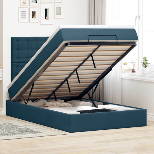 Struttura Letto Pouf con Materassi 120x190 cm Velluto