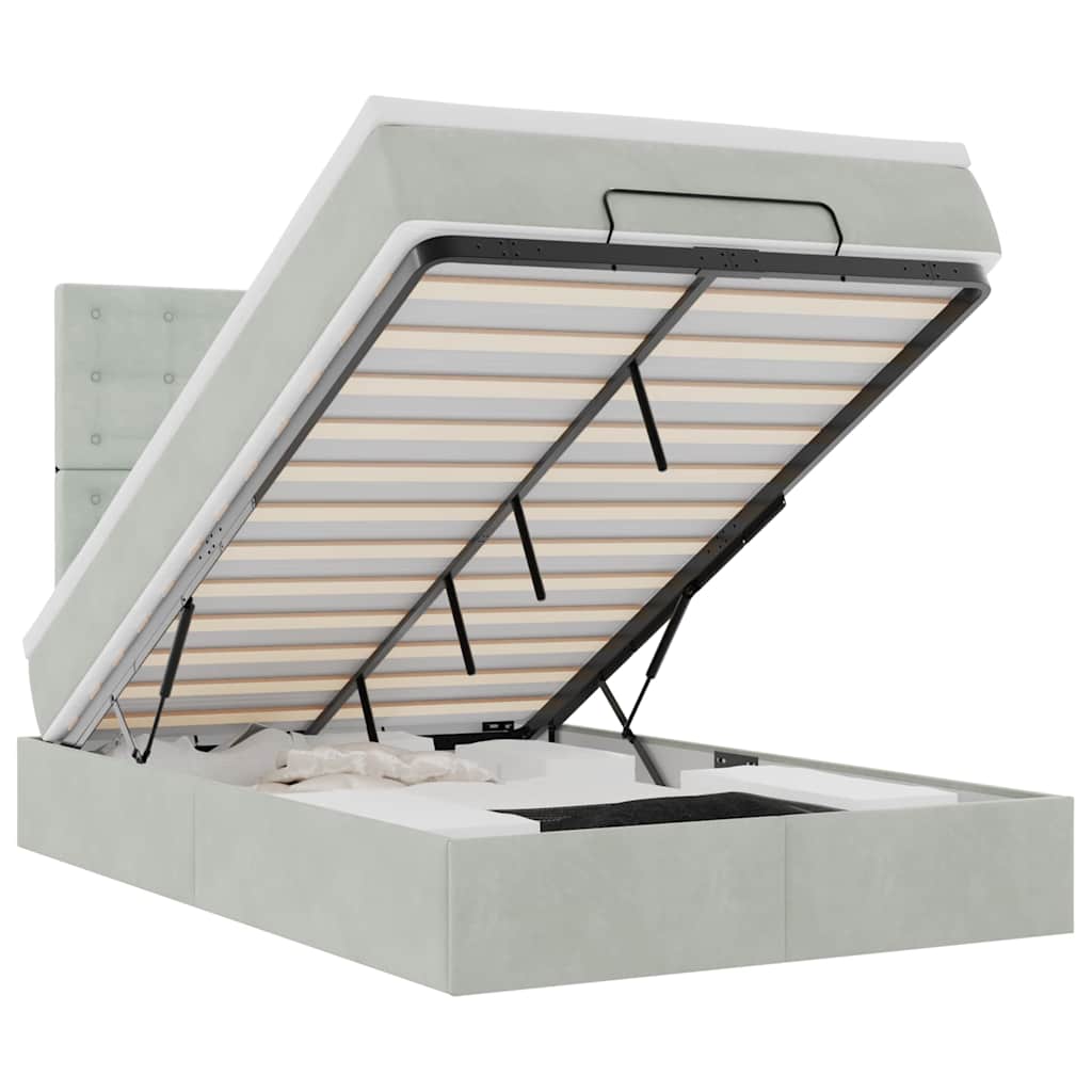 Struttura Letto Pouf con Materassi 120x200 cm Velluto - homemem39