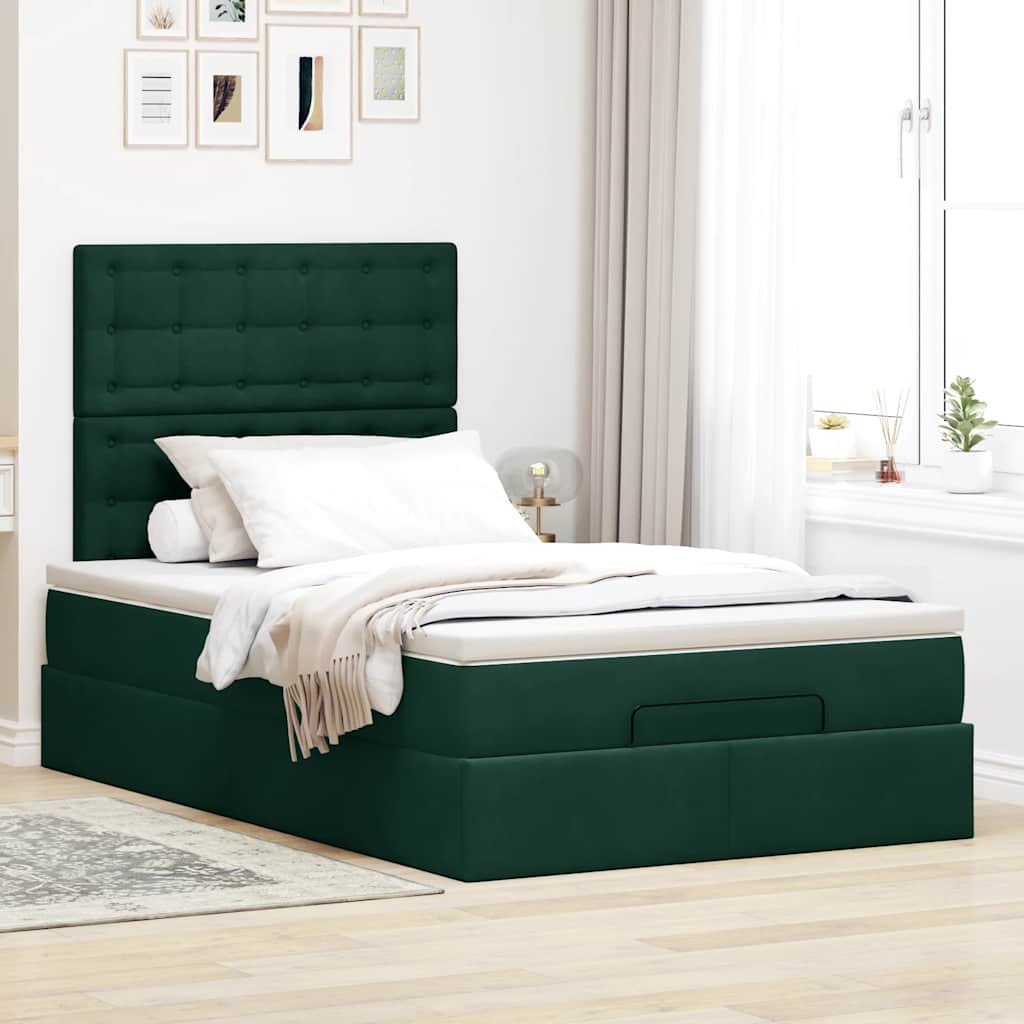 Struttura Letto Pouf con Materassi 120x200 cm Velluto