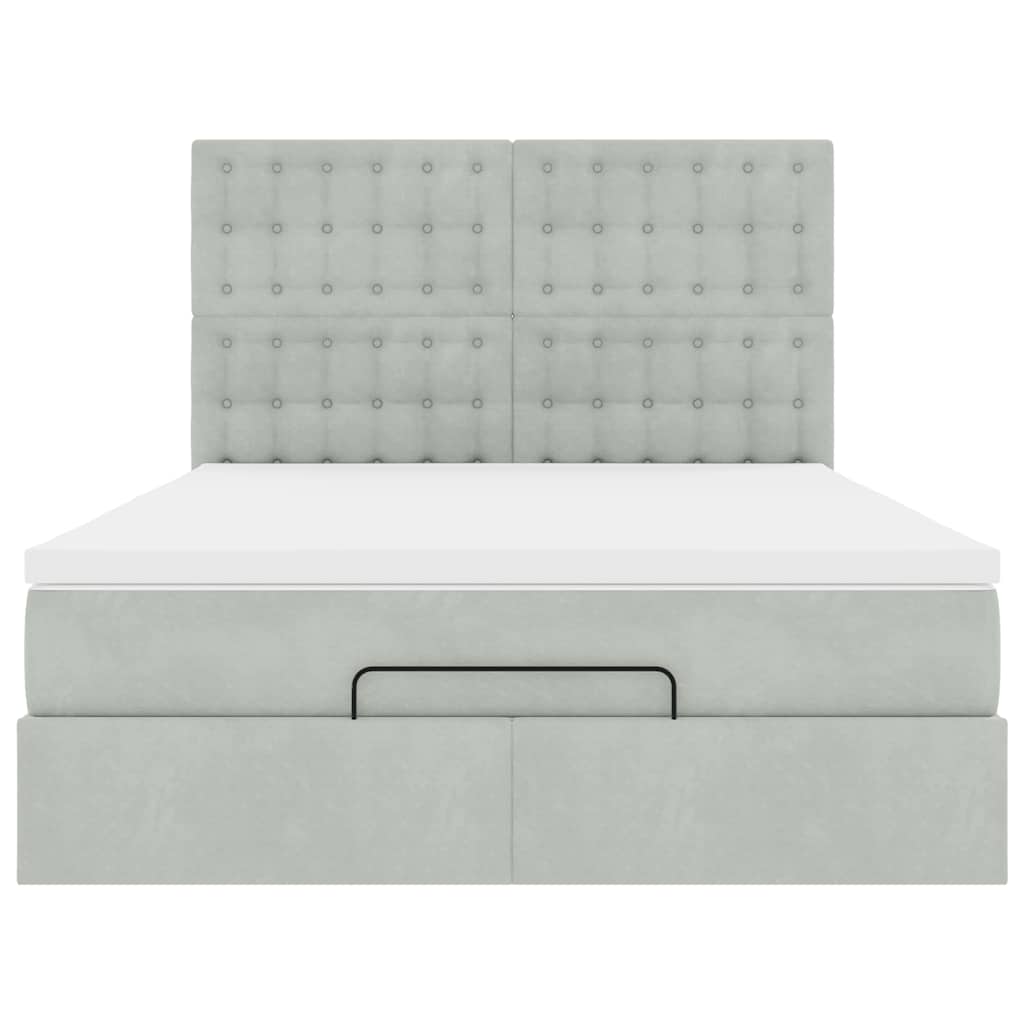 Struttura Letto Pouf con Materassi 140x190 cm Velluto