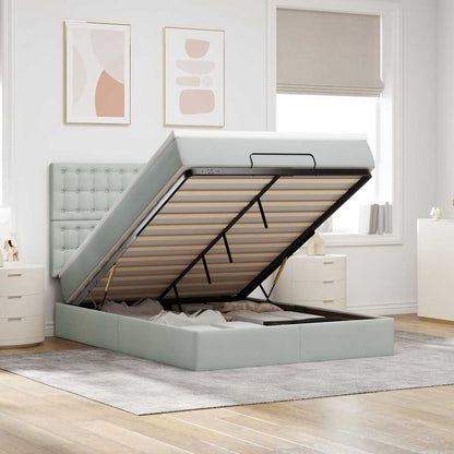 Struttura Letto Pouf con Materassi 140x190 cm Velluto | homemem39