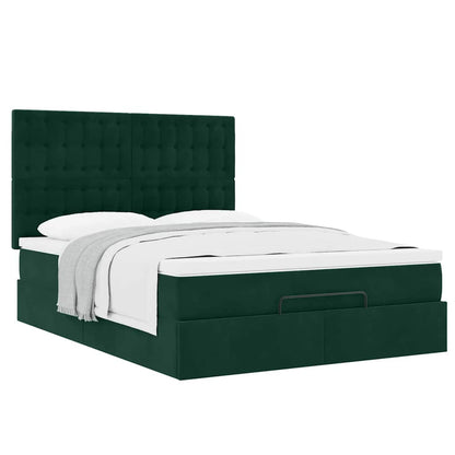 Struttura Letto Pouf con Materassi 140x190 cm in Velluto | homemem39