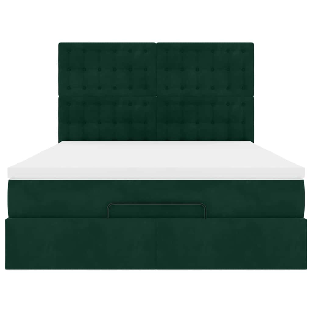 Struttura Letto Pouf con Materassi 140x190 cm in Velluto | homemem39