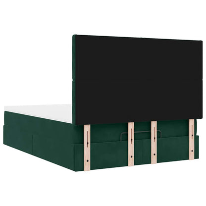 Struttura Letto Pouf con Materassi 140x190 cm in Velluto | homemem39