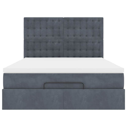 Struttura Letto Pouf con Materassi 140x200 cm in Velluto