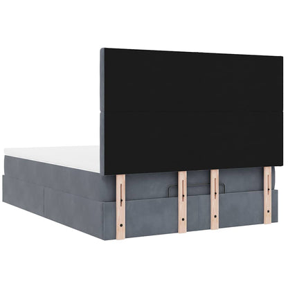 Struttura Letto Pouf con Materassi 140x200 cm in Velluto