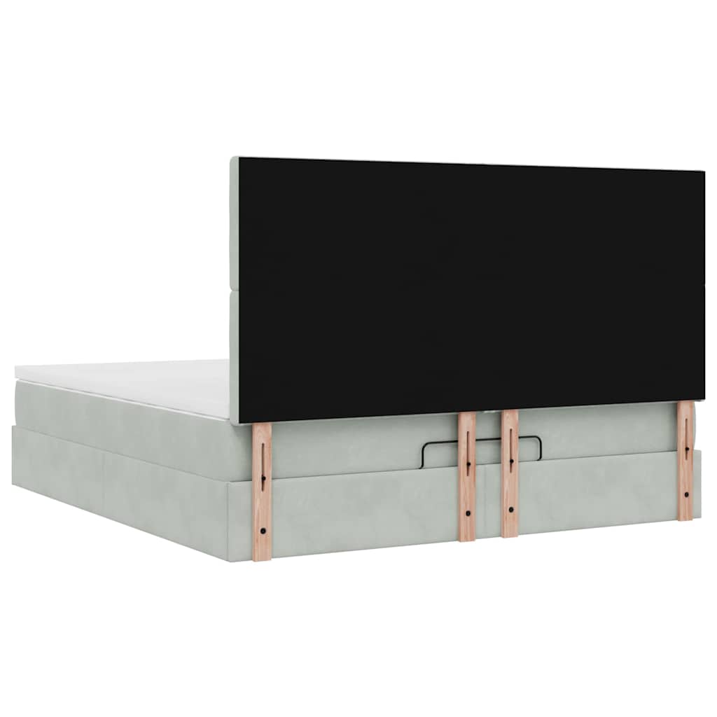 Struttura Letto Pouf con Materassi 160x200 cm in Velluto