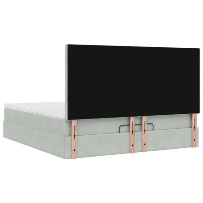 Struttura Letto Pouf con Materassi 160x200 cm in Velluto