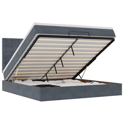 Struttura Letto Pouf con Materassi 160x200 cm in Velluto - homemem39