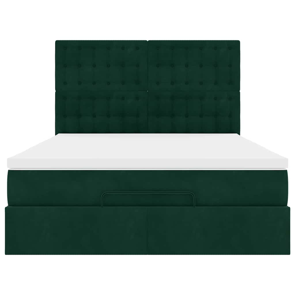 Struttura Letto Pouf con Materassi 160x200 cm Velluto