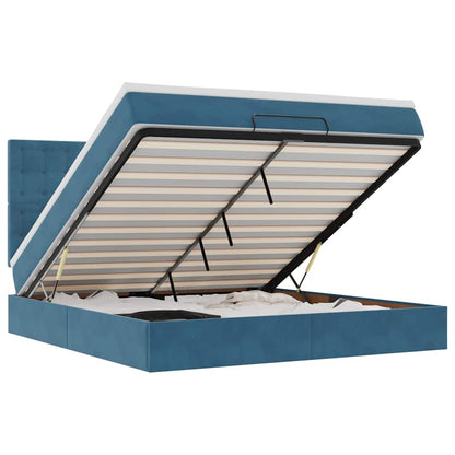 Struttura Letto Pouf con Materassi 160x200 cm Velluto