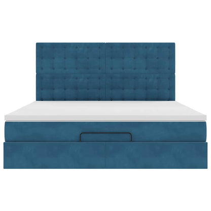 Struttura Letto Pouf con Materassi 160x200 cm Velluto