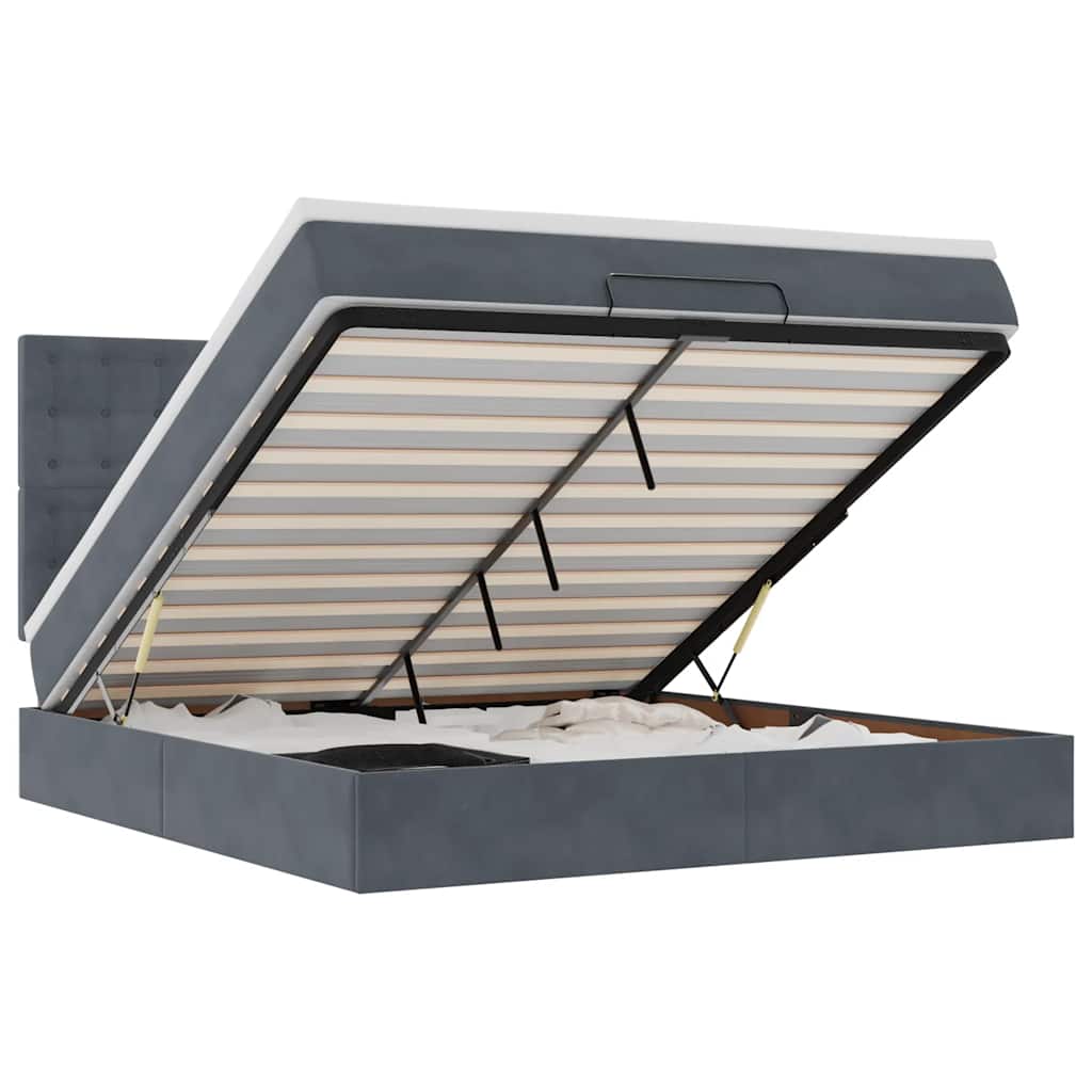 Struttura Letto Pouf con Materassi 180x200 cm Velluto - homemem39