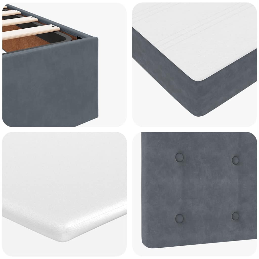 Struttura Letto Pouf con Materassi 180x200 cm Velluto