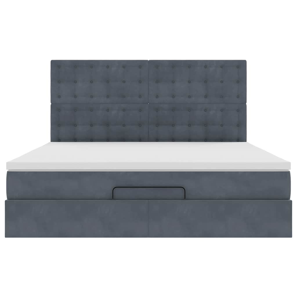 Struttura Letto Pouf con Materassi 180x200 cm Velluto