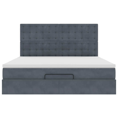 Struttura Letto Pouf con Materassi 180x200 cm Velluto