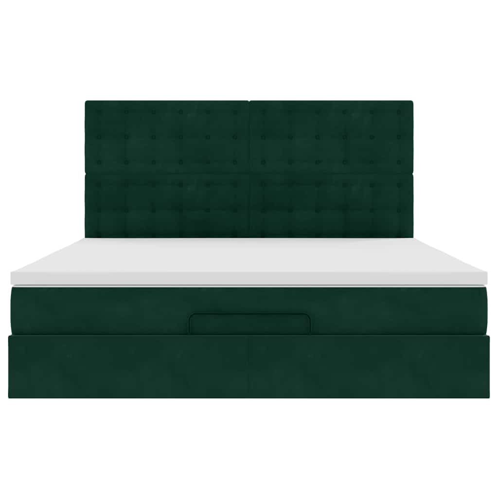 Struttura Letto Pouf con Materassi 180x200 cm Velluto