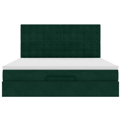 Struttura Letto Pouf con Materassi 180x200 cm Velluto
