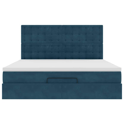 Struttura Letto Pouf con Materassi 180x200 cm Velluto