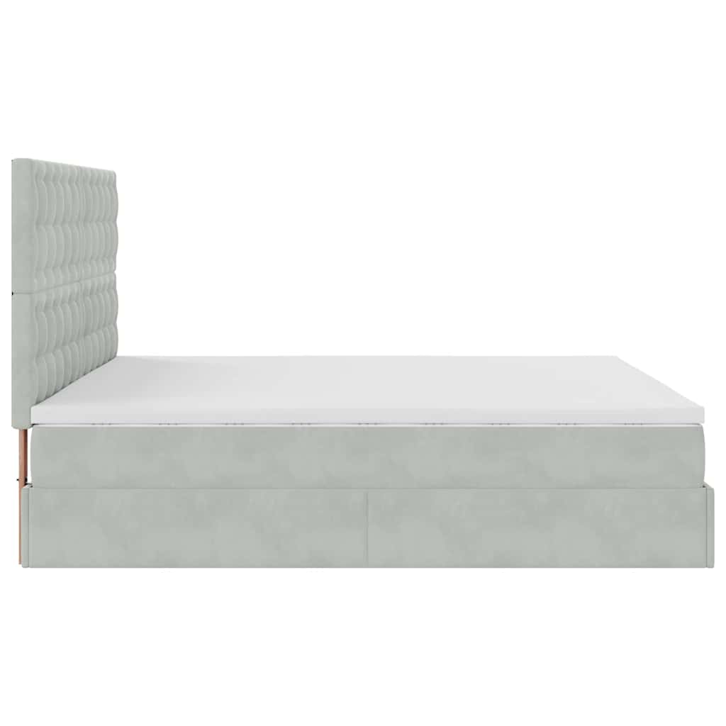 Struttura Letto Pouf con Materassi 200x200 cm Velluto | homemem39