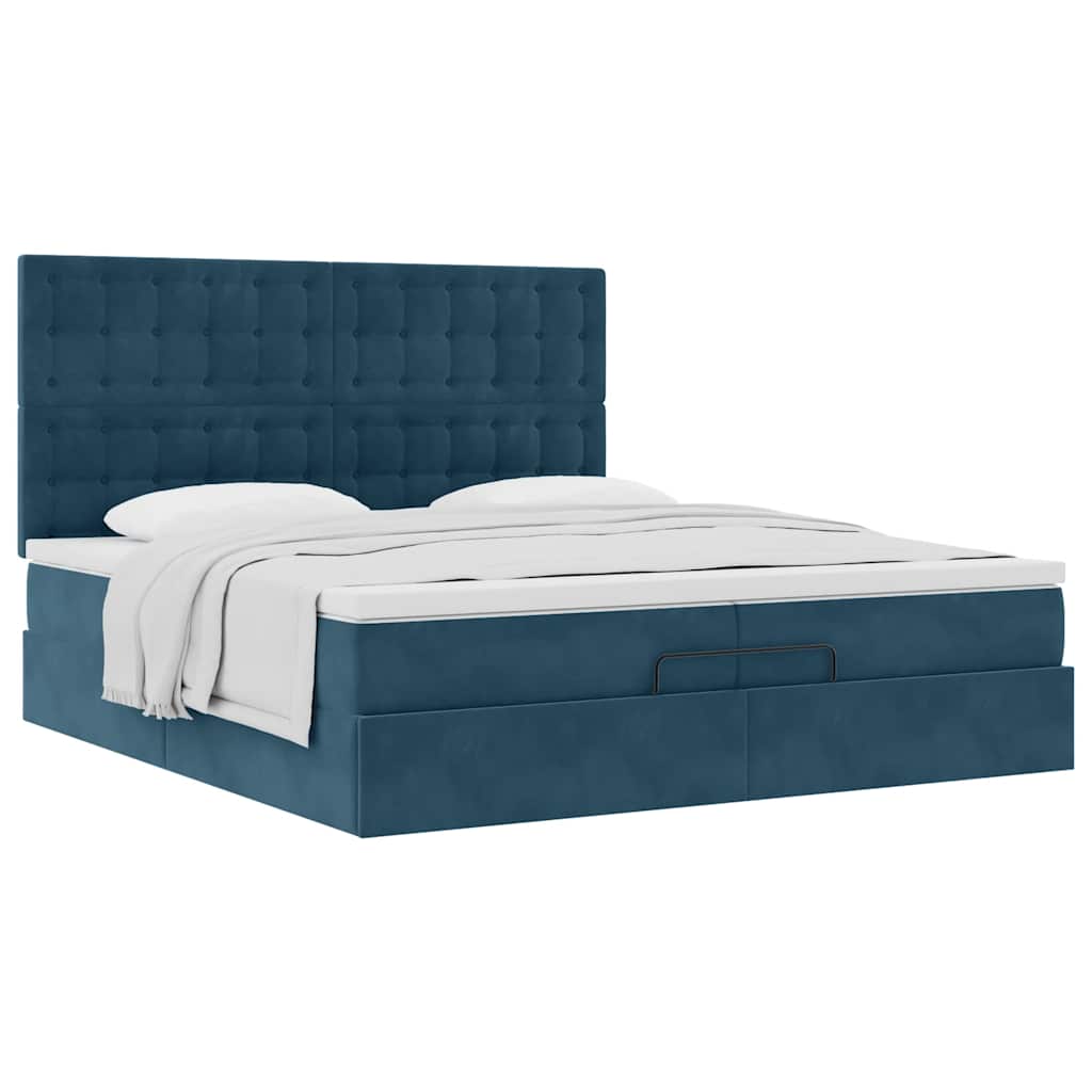 Struttura Letto Pouf con Materassi 200x200 cm Velluto | homemem39