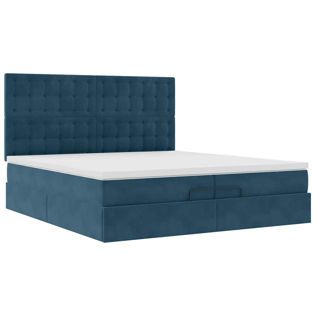 Struttura Letto Pouf con Materassi 200x200 cm Velluto | homemem39