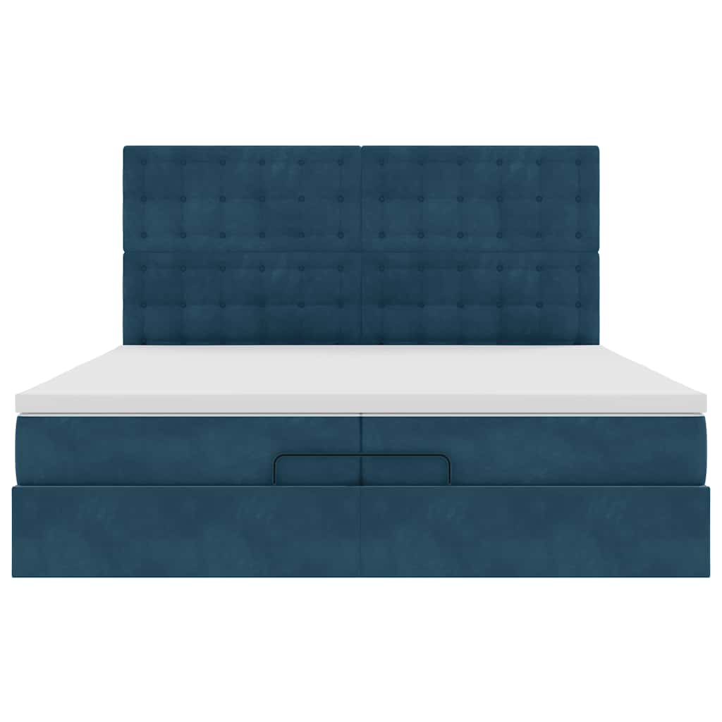 Struttura Letto Pouf con Materassi 200x200 cm Velluto | homemem39