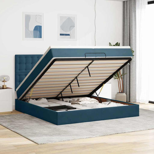 Struttura Letto Pouf con Materassi 200x200 cm Velluto | homemem39