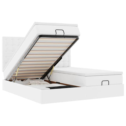 Struttura Letto Pouf con Materassi 160x200 cm Similpelle