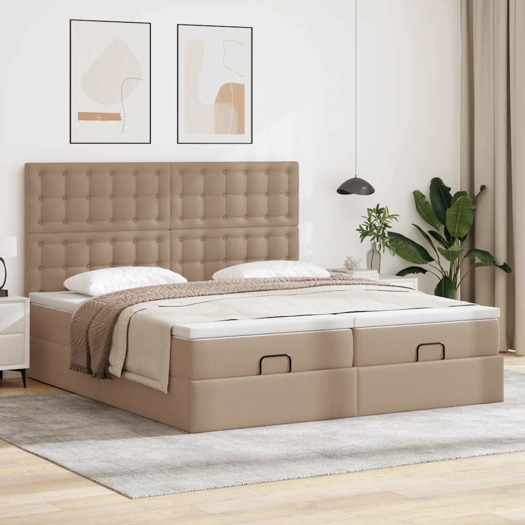 Struttura Letto Pouf con Materassi 180x200 cm Similpelle