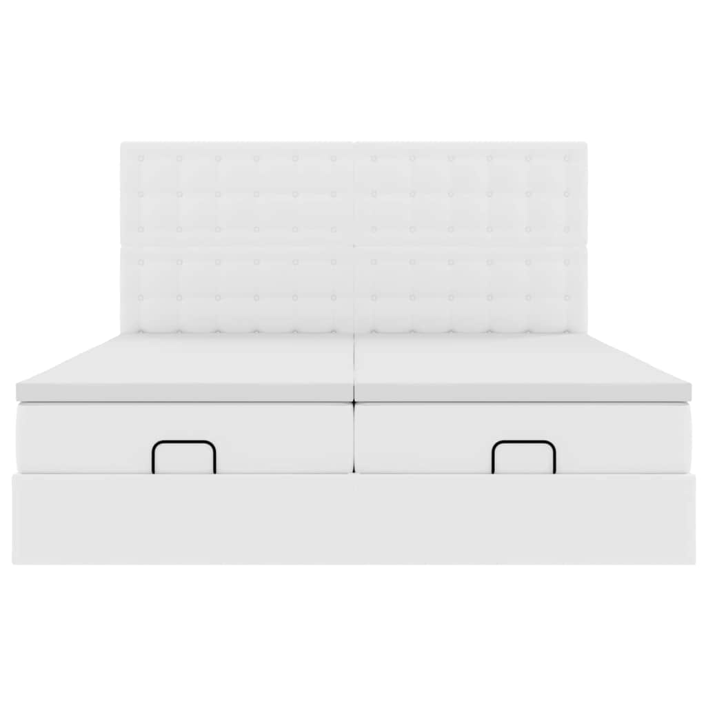 Struttura Letto Pouf con Materassi 200x200 cm Similpelle